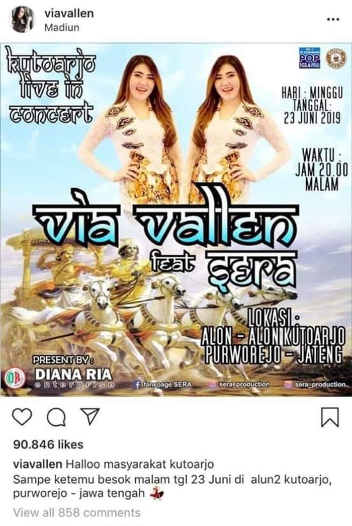 Poster Konser Via Vallen Dikecam Ormas Bali, Dianggap Hina Dewa Kresna