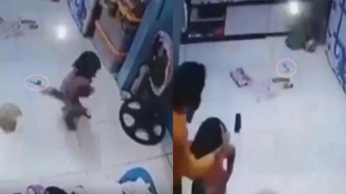 Bikin Ngeri! Terekam CCTV, Anak Ular Masuk ke Celana Anak Kecil yang Tidur di Lantai