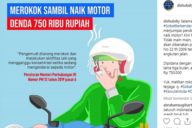 Perhatian!! Polisi Mulai Lakukan Penilangan Untuk Pemotor yang Ngerokok