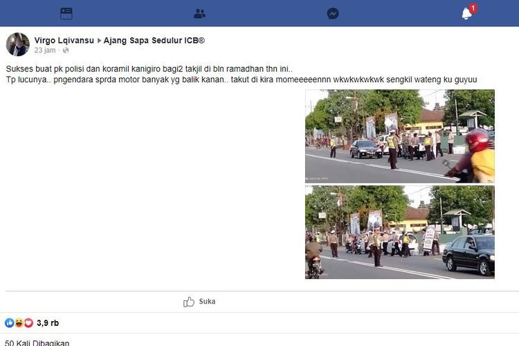 polisi-bagi-takjil-dikira-razia-lalu-lintas-banyak-pengguna-jalan-putar-balik