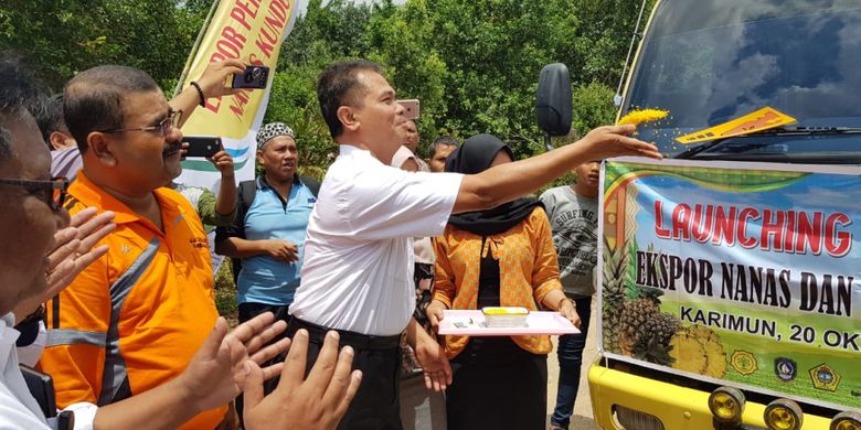 Kementan Lepas Ekspor Perdana Nanas dan Pisang Karimun ke Singapura