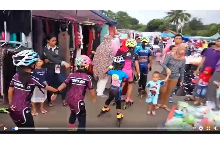 Viral Video Atlet Sepatu Roda Tak Bisa Latihan Gara-gara Lintasan Dipenuhi PKL