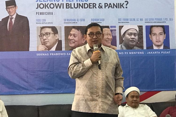 Fadli Zon: Prabowo-Sandiaga Diprediksi Menang 63 Persen