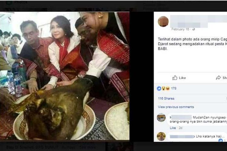 Viral Foto Djarot Terima Piring Berisi Kepala Babi, Hoax atau Fakta?