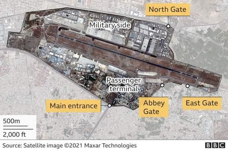 Bom Bunuh Diri Meledak di Luar Bandara Kabul Afghanistan, 11 Tewas