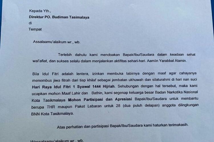 BNN Tasikmalaya Akui Minta THR ke PO Bus Budiman, Setelah Viral Langsung Dicabut