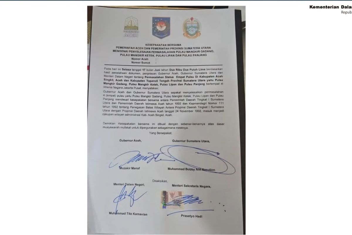 Sengketa Empat Pulau Aceh-Sumut Tuntas, Keempat Pulau Resmi Masuk Wilayah Aceh