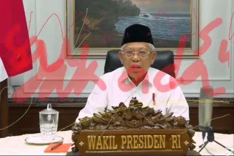 Tampilan Wapres Ma'ruf Amin Dipenuhi Coretan Saat Webinar, Rektor UIN Malang: