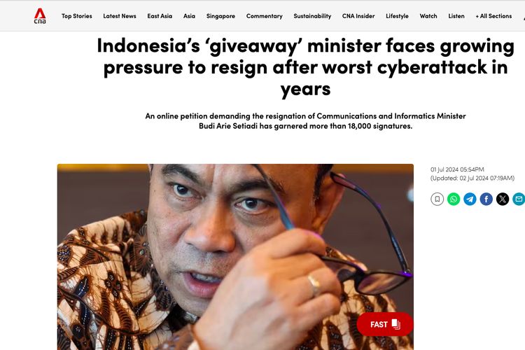 Media Asing Soroti Peretasan PDN, Sebut Budi Arie &quot;Menteri Giveaway&quot;