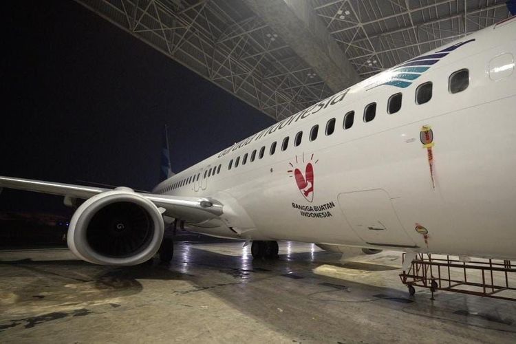 Desain &quot;Bangga Buatan Indonesia&quot; Hiasi Pesawat Garuda Indonesia