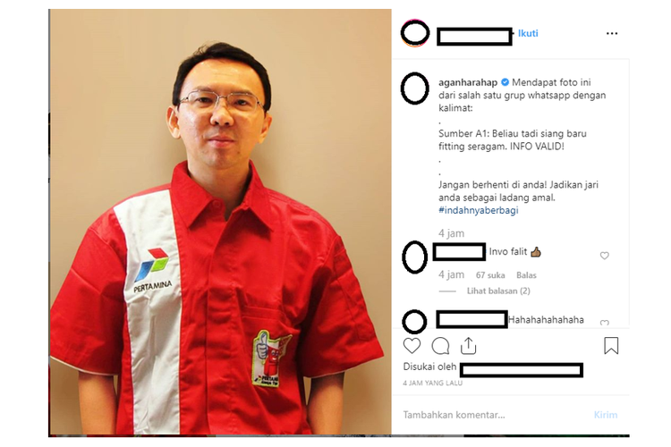 Viral Foto Ahok Berseragam Petugas SPBU, Ini Kisah di Baliknya