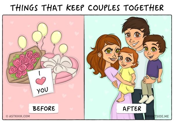 9 Ilustrasi Perbandingan Antara Pacaran dan Sudah Menikah