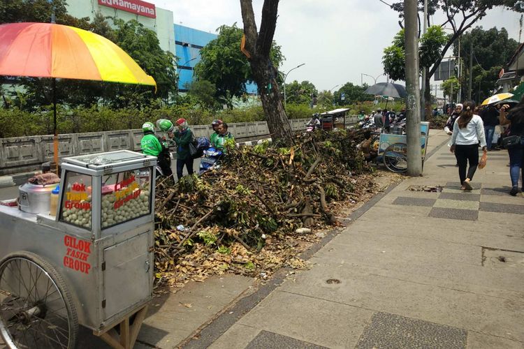 Sampah Pohon Dibiarkan di Trotoar Stasiun Pasarminggu untuk Usir Ojek, Kenyataannya
