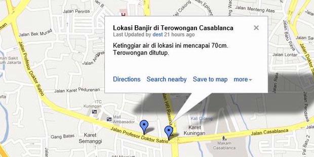 &#91;INFO&#93; Pantau Banjir Jakarta dari Google Maps !!