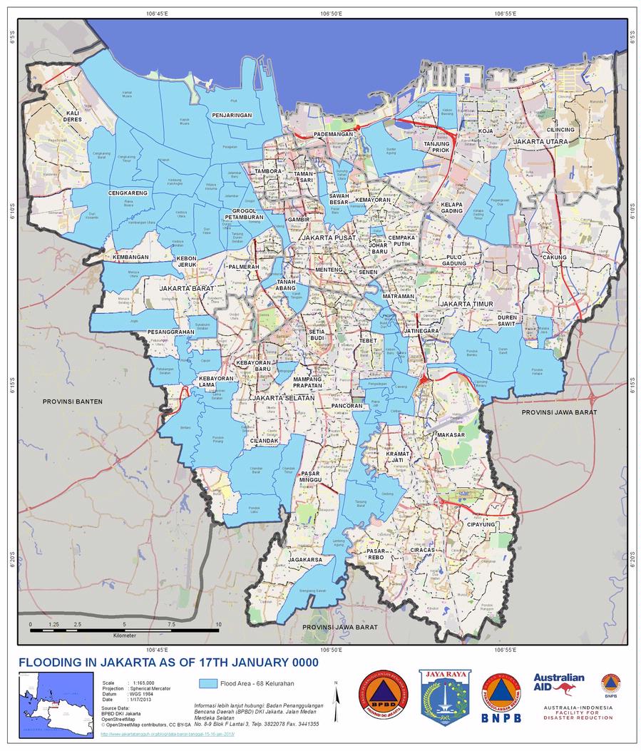 Ini Dia, Peta Digital Resmi Banjir Jakarta