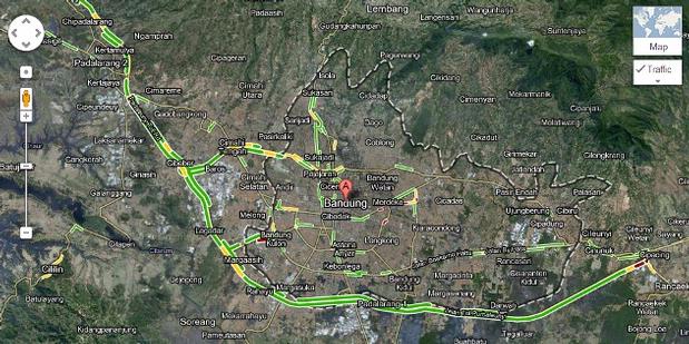 Google Maps Tampilkan Informasi Lalu Lintas Bandung