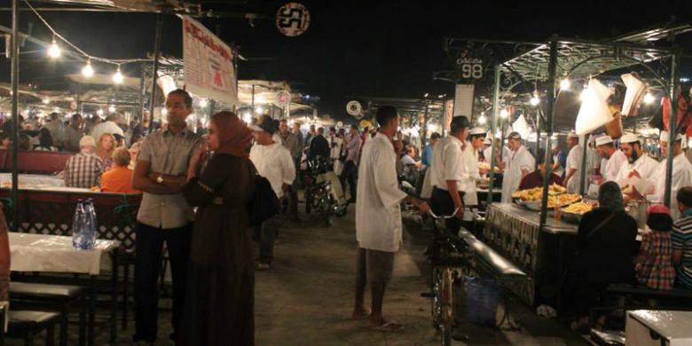 Marakesh, Pasar malam yang tak pernah sepi di afrika