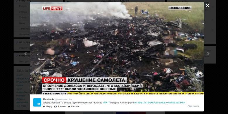 Pesawat Malaysia Airlines 'ditembak jatuh' , 295 tewas termasuk 11 WNI