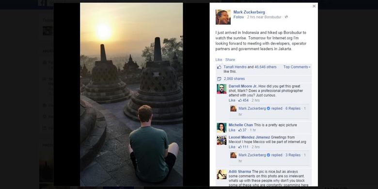 &#91;MANTAP GAN&#93; Pagi Ini Mark Zuckerberg Kunjungi Borobudur