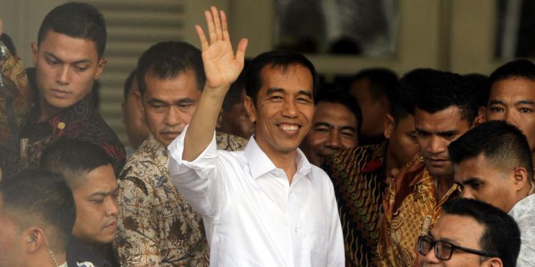 Hari pelantikan, kediaman Jokowi dipenuhi karangan bunga