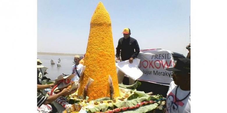 Jokowi-JK Dilantik, Korban Lumpur Lapindo Syukuran Tumpeng Raksasa