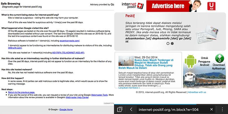 &#91;BUANG DUIT NEGARA&#93; Situs Internet Positif Mengandung Malware?