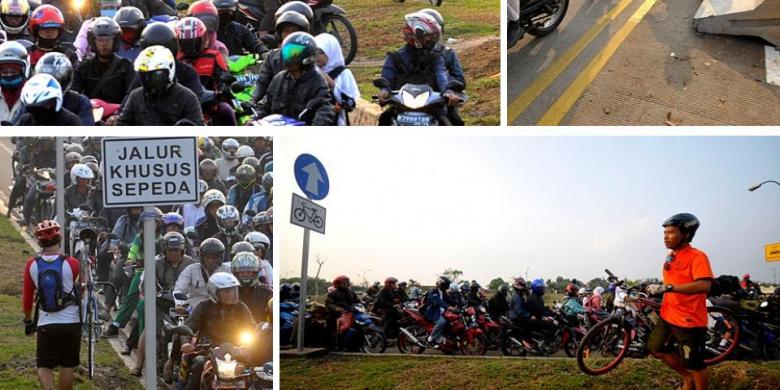 saat-penggowes-sepeda-direbut-haknya-oleh-para-pengendara-motor