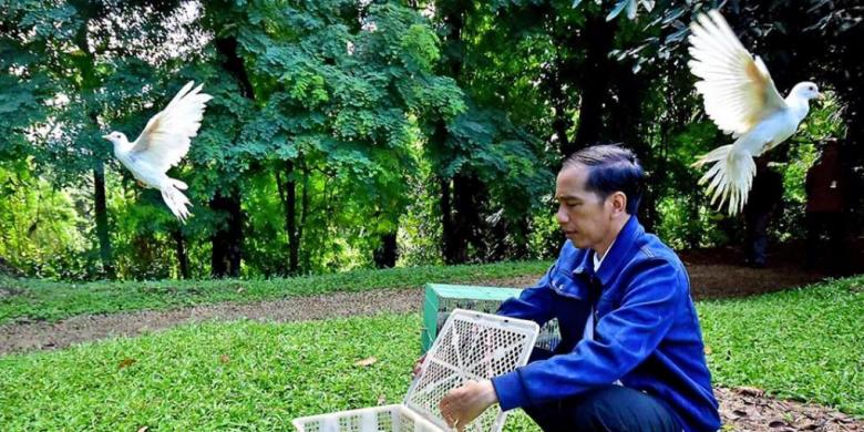 Dibeli di Pasar Pramuka, Ratusan Burung Dilepaskan Jokowi di Kebun Raya Bogor