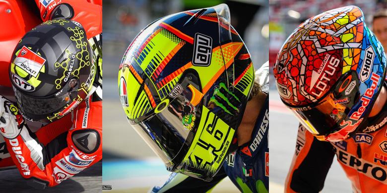  Helm-Helm yang Dipakai Pembalap Top MotoGP 2016