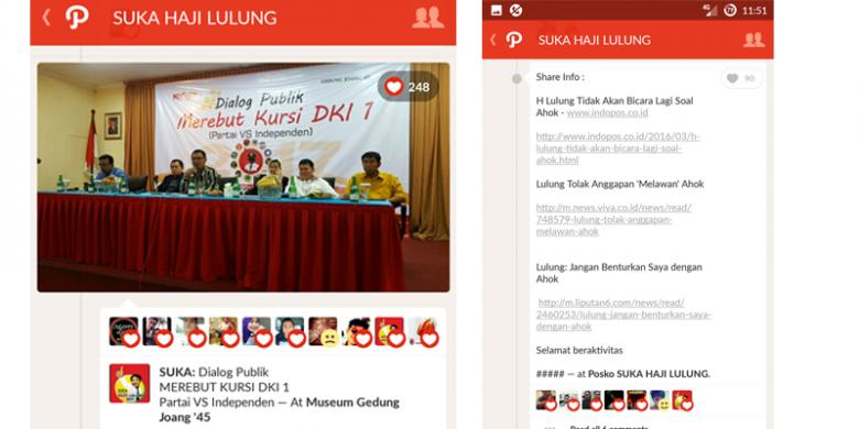 Uniknya Akun Path Haji Lulung, Kasih "Love" Postingan Sendiri