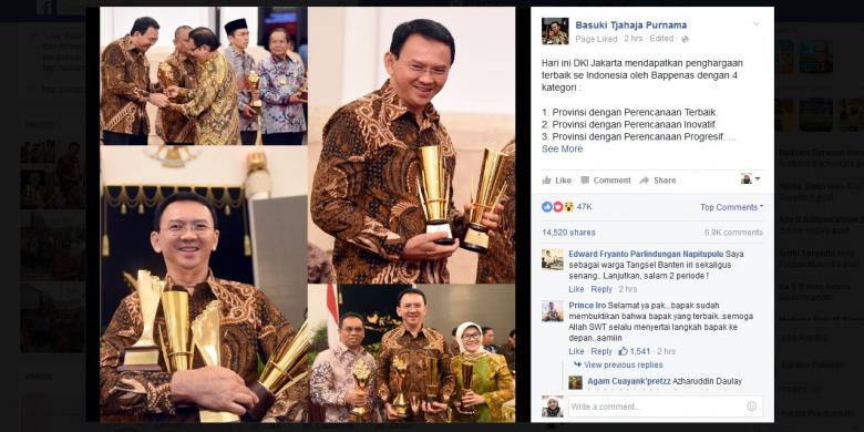 Ahok: Ini Pertama Kali dalam Sejarah...