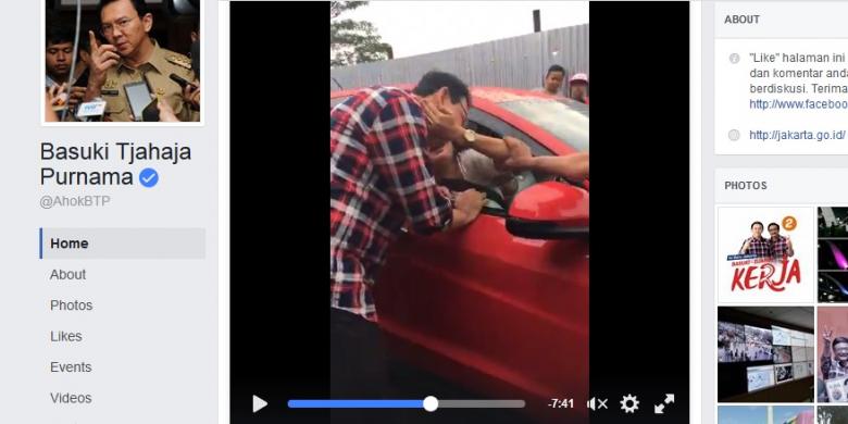 Dari Dalam Mobil, Seorang Wanita Paksa Cium Pipi Ahok