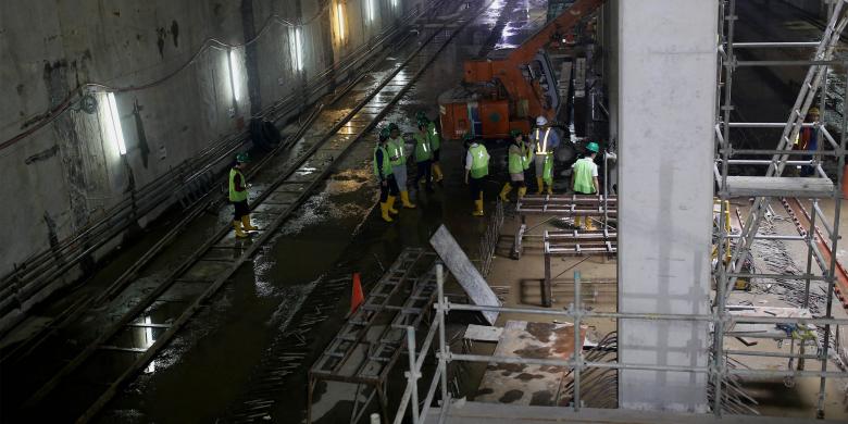 Begini Perkembangan MRT Jakarta di Stasiun Bendungan Hilir