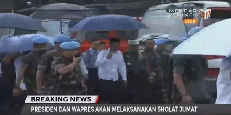 Jokowi dan Jusuf Kalla Shalat Jumat di Monas