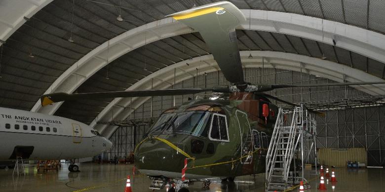 Ini Penampakan Heli AgustaWestland 101 di Markas TNI AU