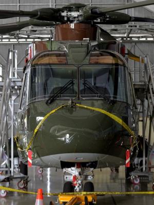Ini Penampakan Heli AgustaWestland 101 di Markas TNI AU