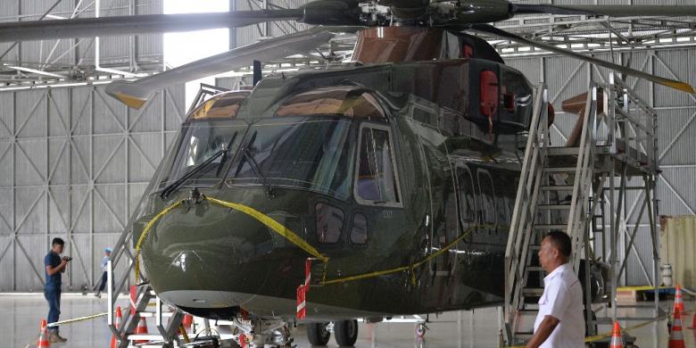 Ini Penampakan Heli AgustaWestland 101 di Markas TNI AU