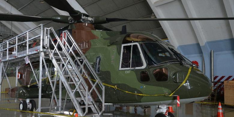 Ini Penampakan Heli AgustaWestland 101 di Markas TNI AU