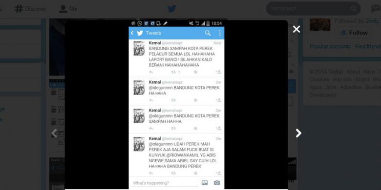 &#91;Florence Wannabe&#93; Dianggap Hina Kota Bandung, Akun Twitter @kemalsept Dikecam