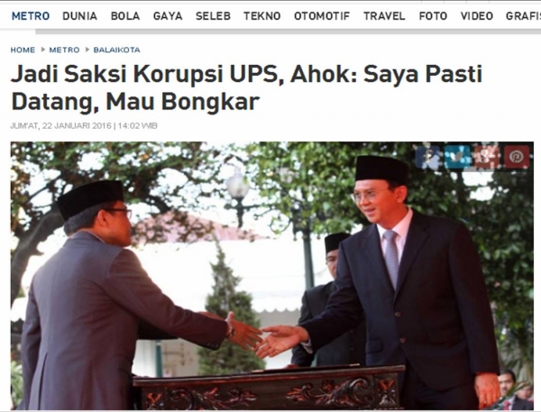 RUHUT SITOMPUL : ORANG JUJUR KAYAK AHOK KOK DIGANJAL (ANALISISNYA)