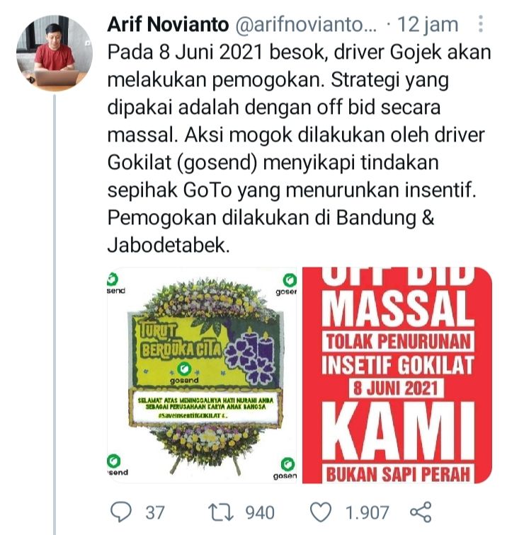  Insentif Turun Sepihak, Driver Gojek Jabodetabek dan Bandung Ancam Mogok Massal! 