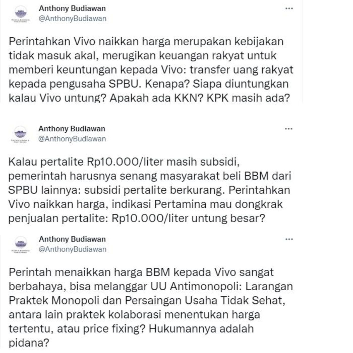 Pemerintah Mulai Oleng, Menteri ESDM Perintahkan SPBU Vivo Naikan Harga BBM, Pengamat