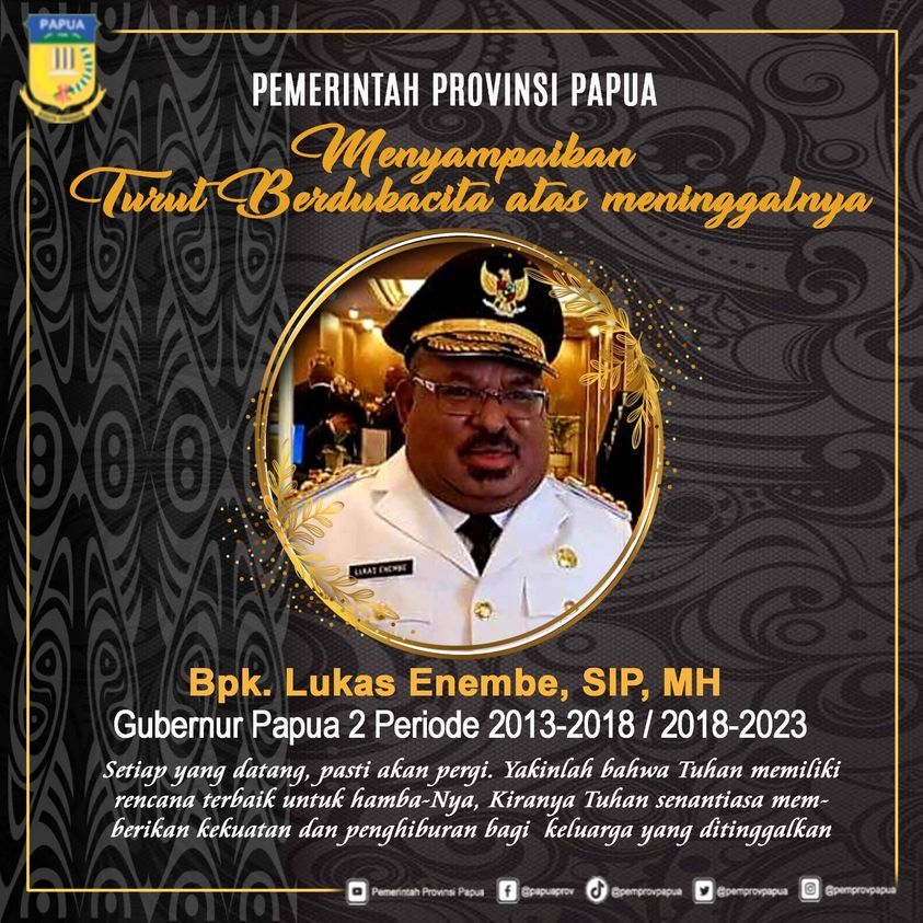 Lukas Enembe Berpulang, Warga Papua Berkabung, Kibarkan Merah Putih Setengah Tiang