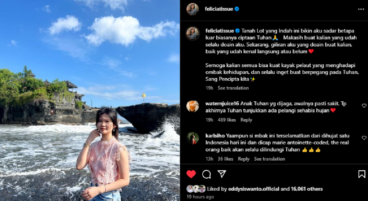 Felicia Tissue Terbebas dari Malapetaka karena Putus dari Kaesang Pangarep