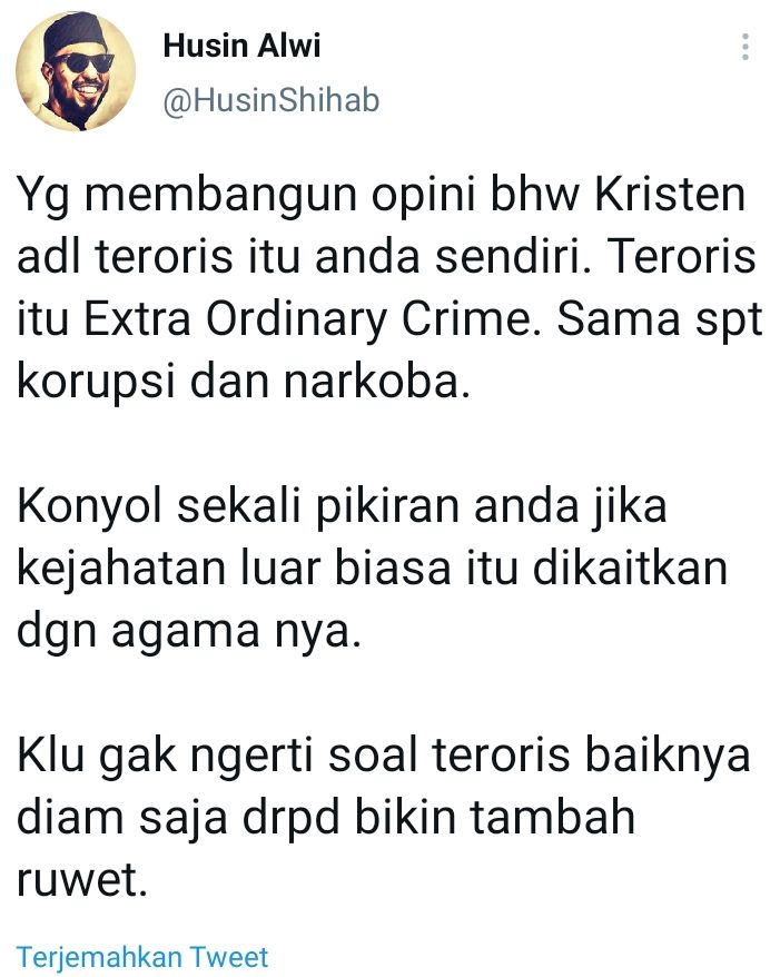 Pernyataan Pigai Soal Kristen Teroris, Husin Shihab: Hapus! Kalau Gak Saya Laporkan