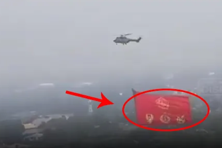 Otak Soak Bikin Gaduh, Helikopter TNI Dituduh Kibarkan Bendera Komunis