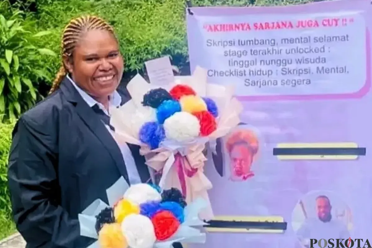 Laptop Rusak, Mahasiswi Akuntansi Papua Selesaikan Skripsi hanya Pakai HP Saja