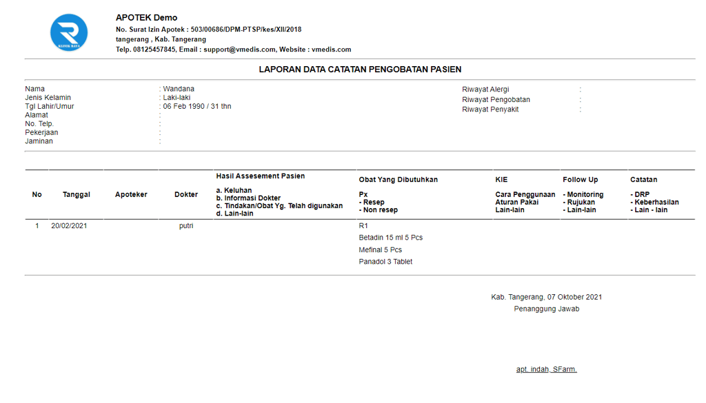 Begini caranya bikin Catatan Pengobatan Pasien di Apotek