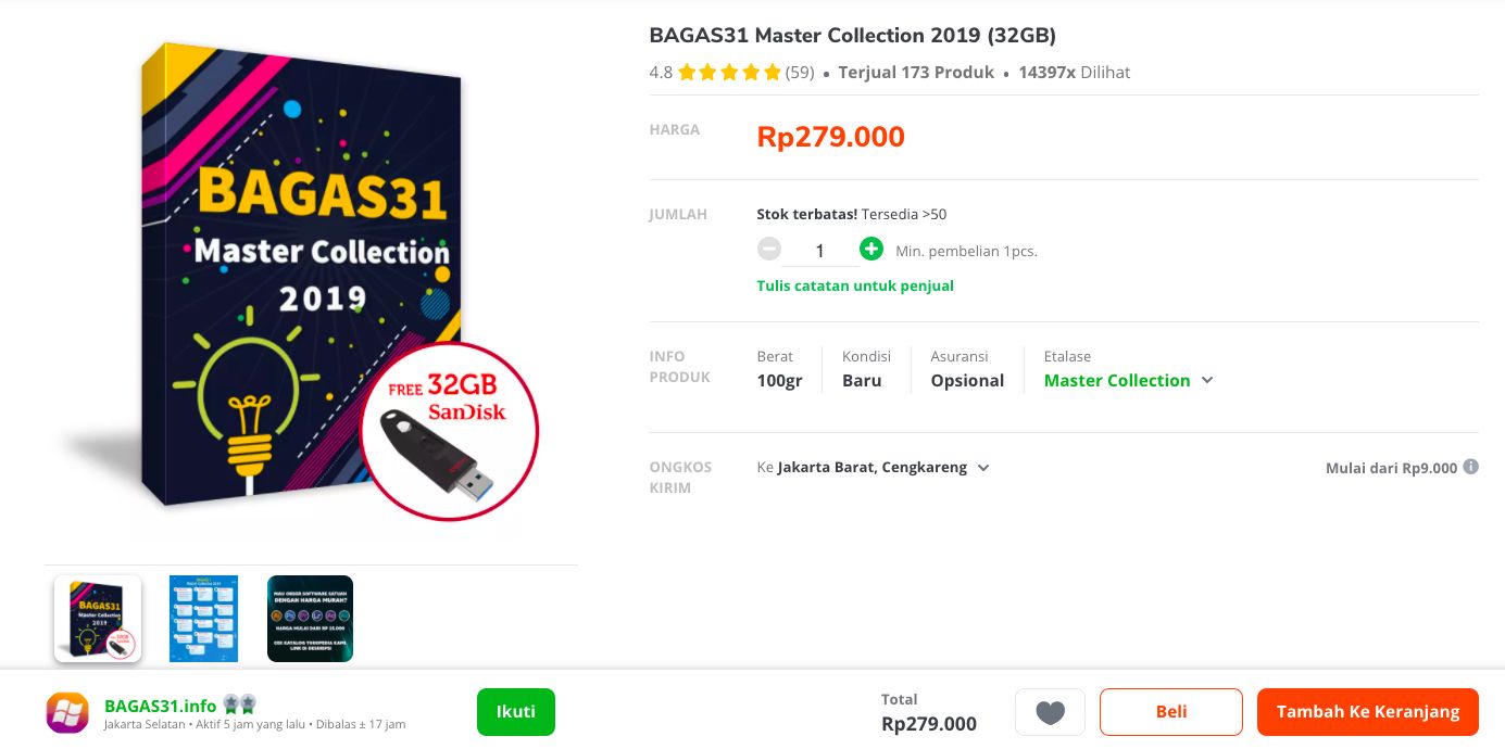  Duh! Bagas31 &amp; Kuyhaa Jual Software di Tokopedia &amp; Shopee