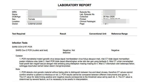 Viral Dokumen COVID-19 HRS Disebut Palsu, Seperti Apa Sih Hasil Tes Asli?